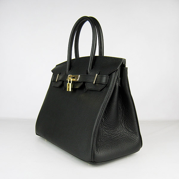 Replica Hermes Birkin 30CM Togo Leather Bag Black 6088 On Sale